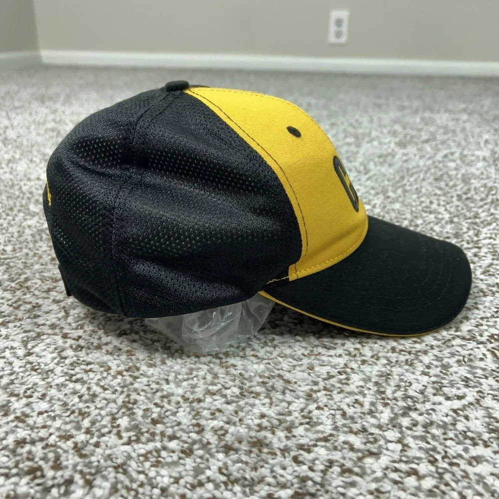 CAT Hat Cap Strap Back Black Yellow Mesh‎ Trucker VIP Mens Workwear Construction